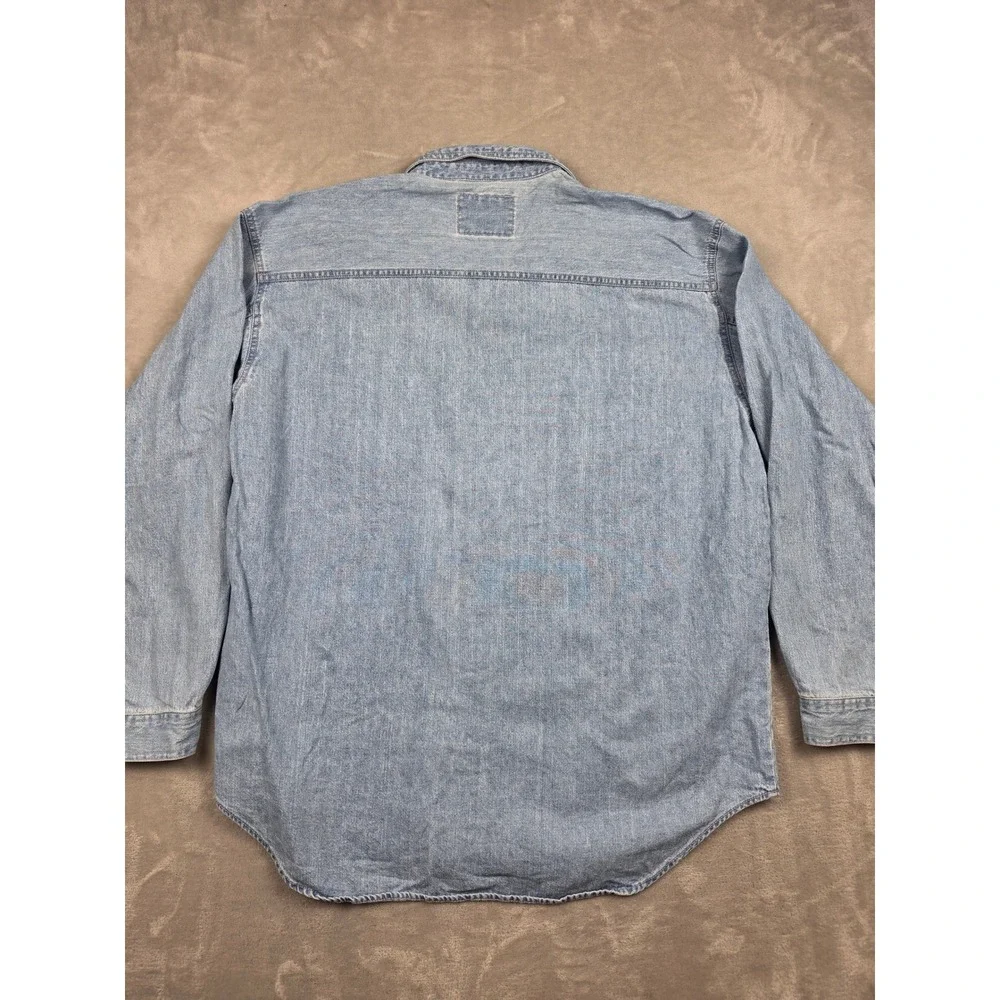 Vintage Levis Denim Shirt Mens XL Blue Long Sleeve Button Up Western Workwear